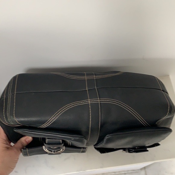 Pre-Owned Authentic Coach Soho Double Pocket Black Leather Bag (J05S-6468) - Picture 7 of 11